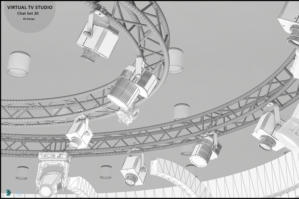 Virtual TV Studio Chat Set 20, an Architecture 3D Model by akerStudio (Photo 18 of 26)