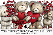 Valentine’s Day Teddy Clipart, an Illustration by Craft Nest (Thumbnail 1 of 11)