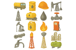 Oil and Gas Industry Icons, an Object Graphic by RT Studio
