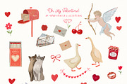 Valentine's Day Frames Cards Clipart, a Decorative Illustration by whiteheartdesign (Thumbnail 3 of 23)