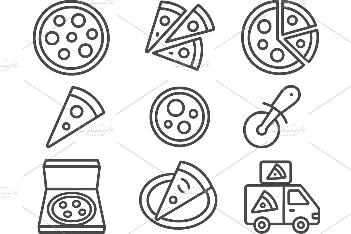 Vector illustration of line icons, a Food Illustration by ZinetroN