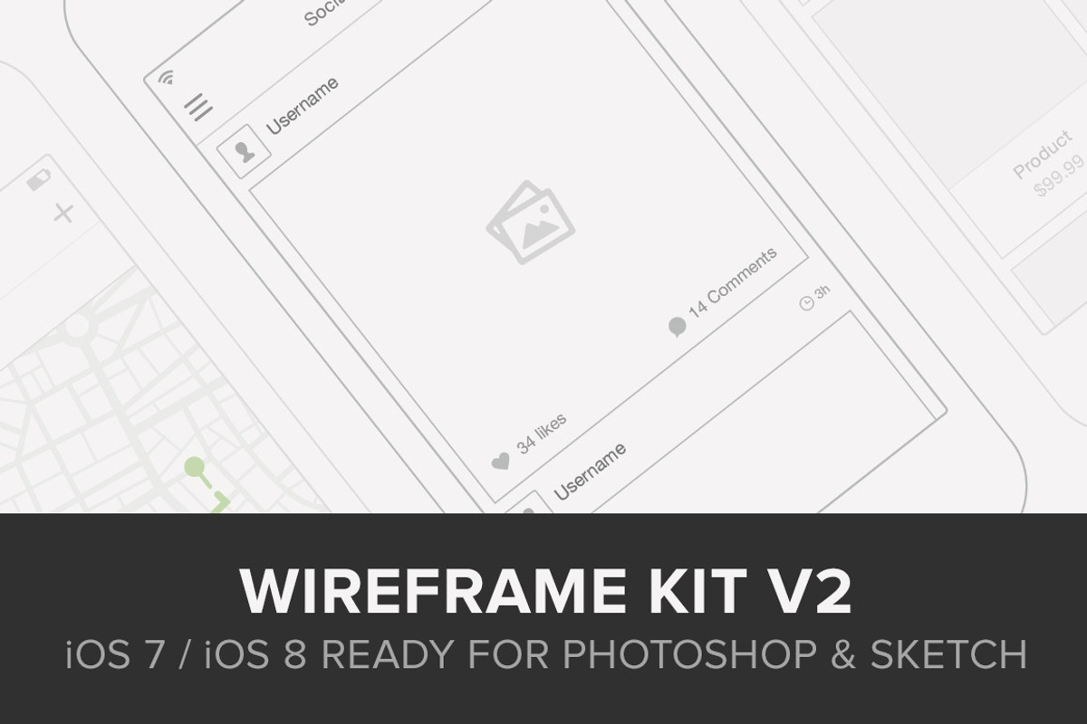 Wireframe Kit v2, a Templates & Theme by UI8 (Photo 1 of 2)