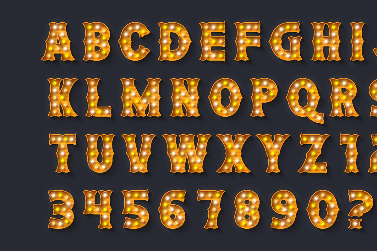 Retro marquee show alphabet design, an Object Graphic by RevelStockart (Photo 4 of 10)