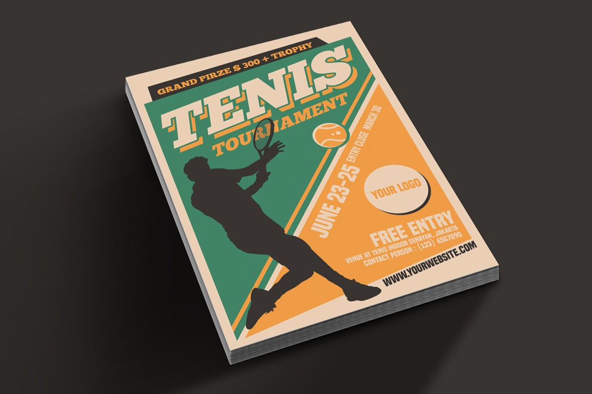 Tennis Tournament Vintage Style, a Flyer Template by Muhamad Iqbal hidayat (Photo 2 of 4)