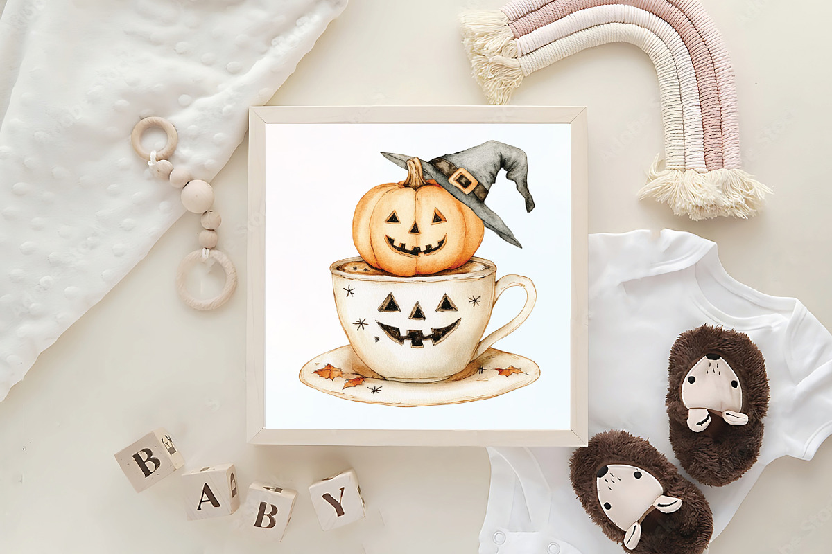 Whimsical Halloween Coffee Clipart, an Illustration by CraftArtStudio (Photo 6 of 6)