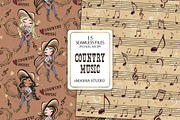Country Music Seamless Patterns, a Pattern Graphic by Masha  Studio (Thumbnail 5 of 8)