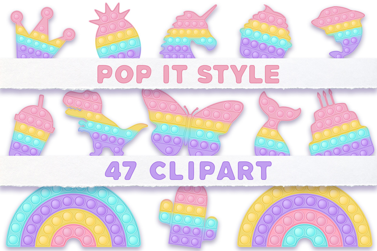 Pop it Fidget Toy Pastel Clipart new, an Education Illustration by VectoriyA (Photo 1 of 7)
