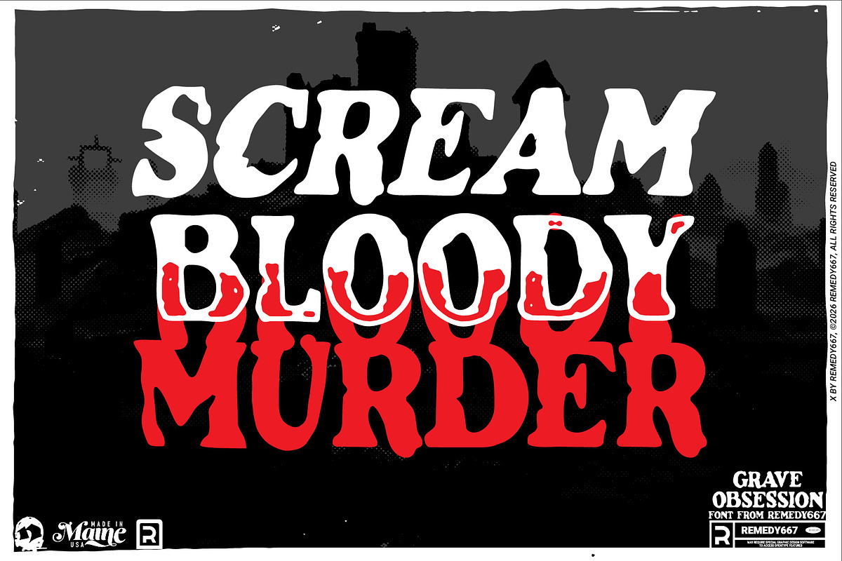 Grave Obsession - Grunge Font, a Serif Font by Remedy667 (Photo 6 of 9)
