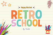 Retro School - Playful Display Font, a Sans Serif Font by KiddoGlyphs Studio (Thumbnail 1 of 5)