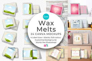 Wax Melts Label Mockup For Canva