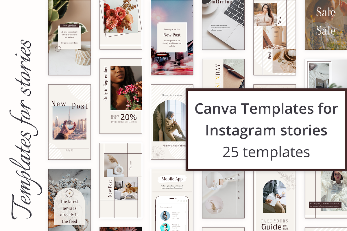 50 Canva templates (stories & feed), a Social Media Template by KaluginaWEB (Photo 8 of 13)
