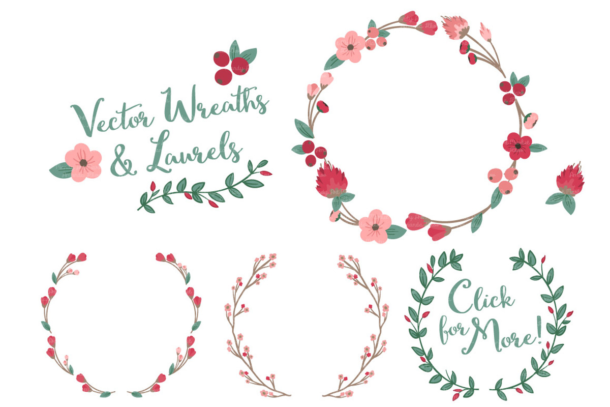 Rose Garden Vector Flower Wreaths, an Illustration by Amanda Ilkov (Photo 3 of 3)