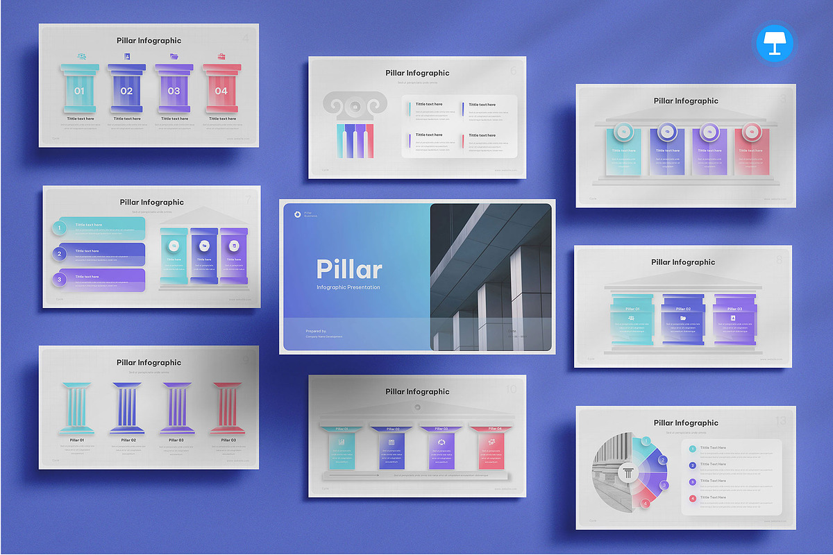 Pillar Infographics Keynote, a Presentation Template by Pixslides (Photo 1 of 7)
