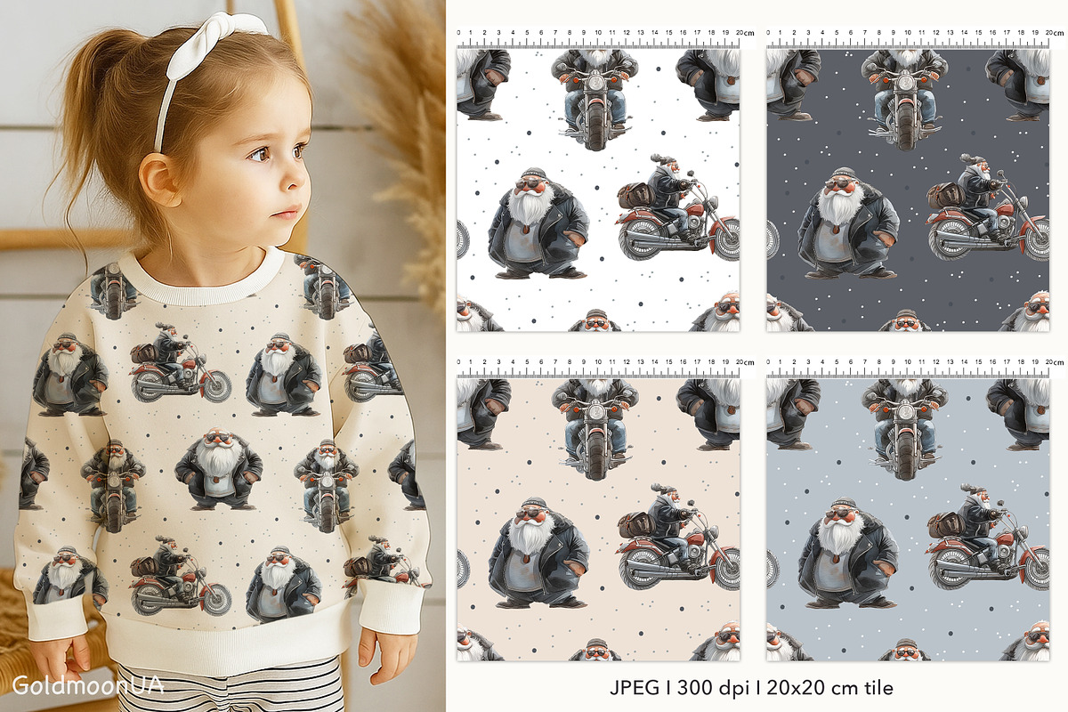 Biker vibes Patterns & Clipart, a Person Illustration by GoldmoonUA (Photo 2 of 5)