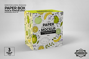 Paper Box Tuck&Tongue Lock Mockup