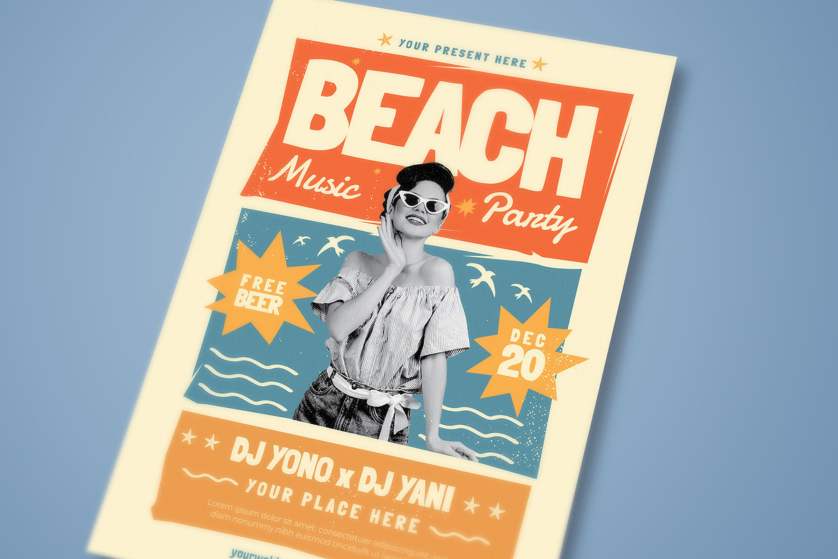 Beach Music Party Flyer, a Flyer Template by megarez (Photo 3 of 3)