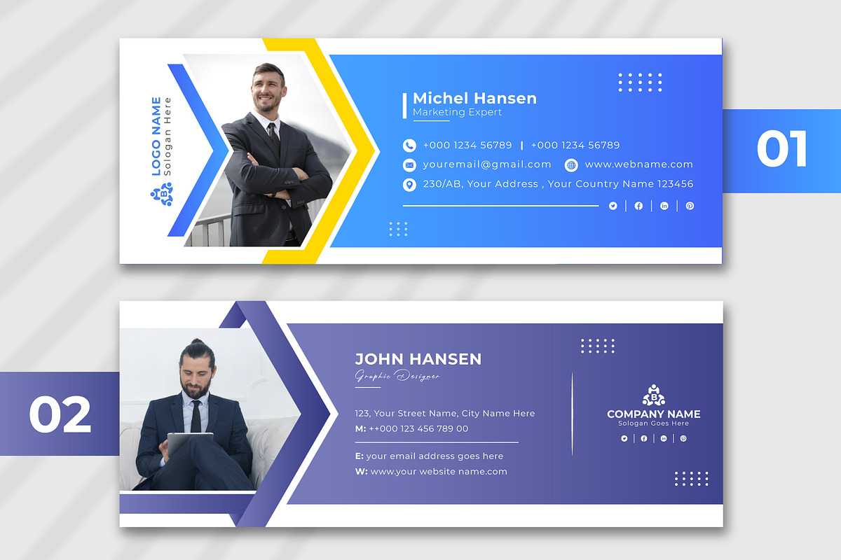 Modern Email Signature Template, a Templates & Theme by pixelcreatx (Photo 1 of 9)