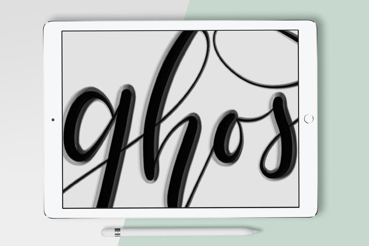 Procreate Brush - Ghost Calligraphy preview 3