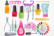 Watercolor Manicure Clipart, Nails, an Illustration by Paulaparaula (Thumbnail 2 of 4)