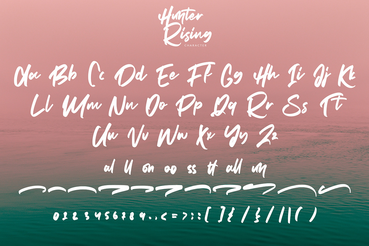 Hunter Rising - Brush Font, a Script Font by Arendxstudio