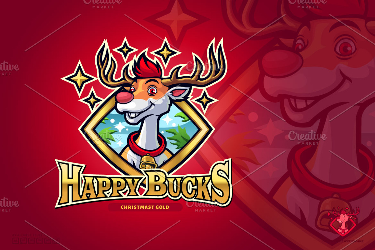 Christmas Buck Logo Template, a Branding & Logo Template by Kongstones_std (Photo 1 of 5)