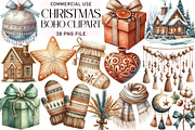 Boho Christmas Clipart Bundle, an Illustration by Daily.Designs (Thumbnail 1 of 4)