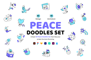 Animated Peace Doodle Icons, a Duotone Icon by Vectors Market (Thumbnail 1 of 6)