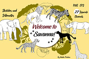 Savanna Animals clip art, an Animal Illustration by Nataliapiache (Thumbnail 1 of 10)