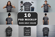 T-Shirt Mockup - Dark Gray Edition, a Shirt Mockup by ForhadGFX (Thumbnail 1 of 12)