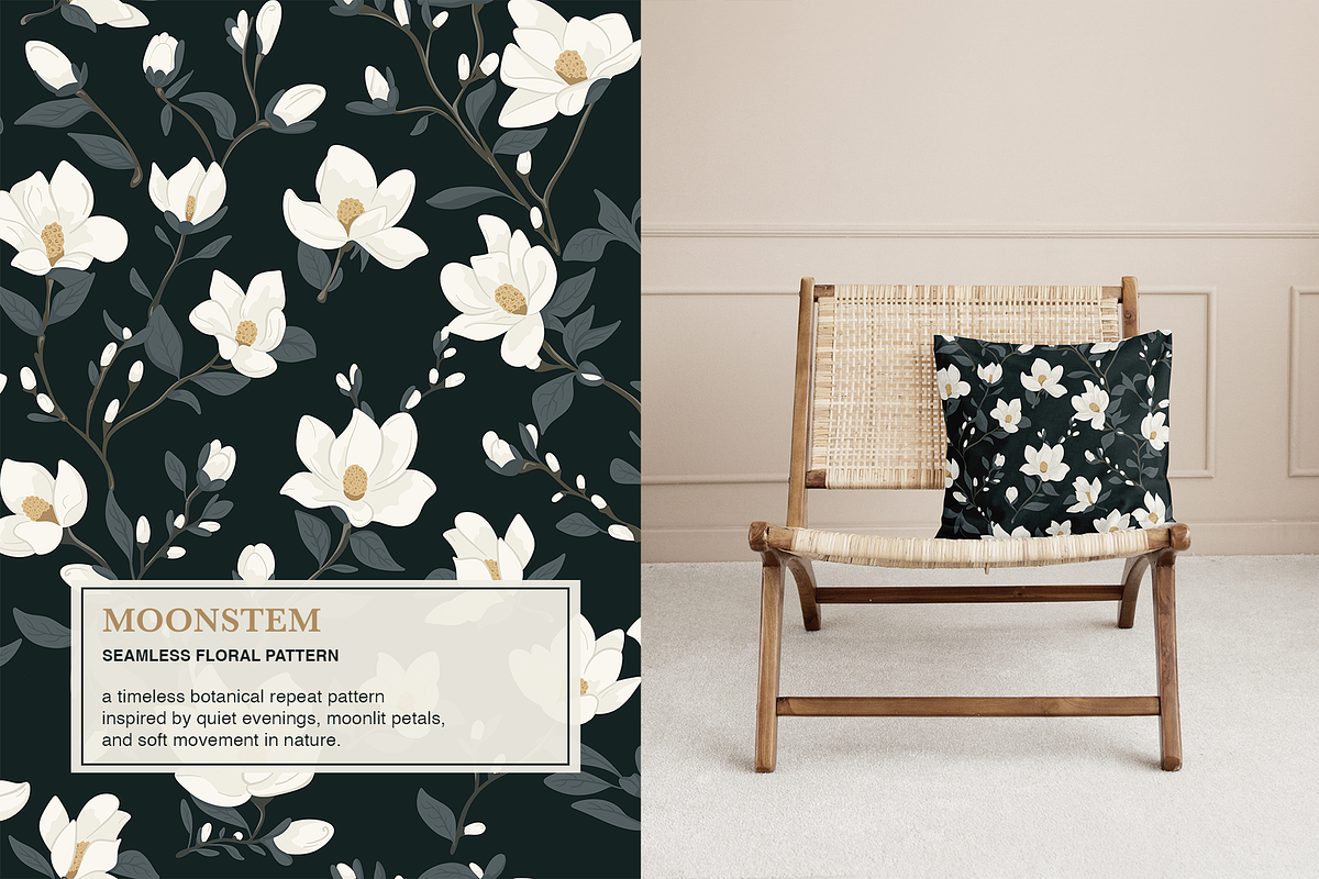 Moonstem — Seamless Floral Pattern, a Pattern Graphic by Mariia Kovalchuk (Photo 5 of 10)