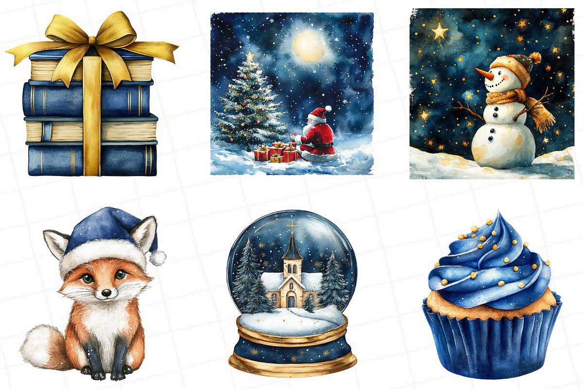 Dreamy Night Christmas Clipart, an Illustration by OK Design (Photo 5 of 5)