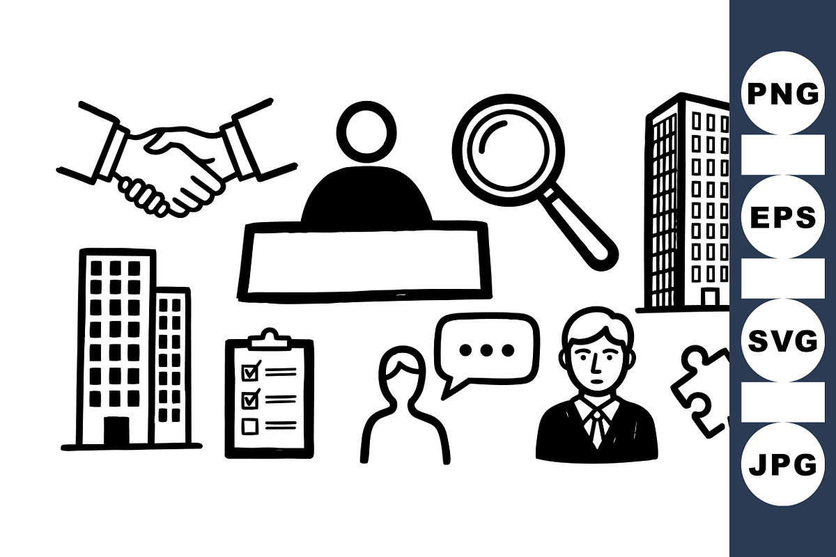 Business Icons Vector Set, an Illustration by designvectx (Photo 1 of 3)