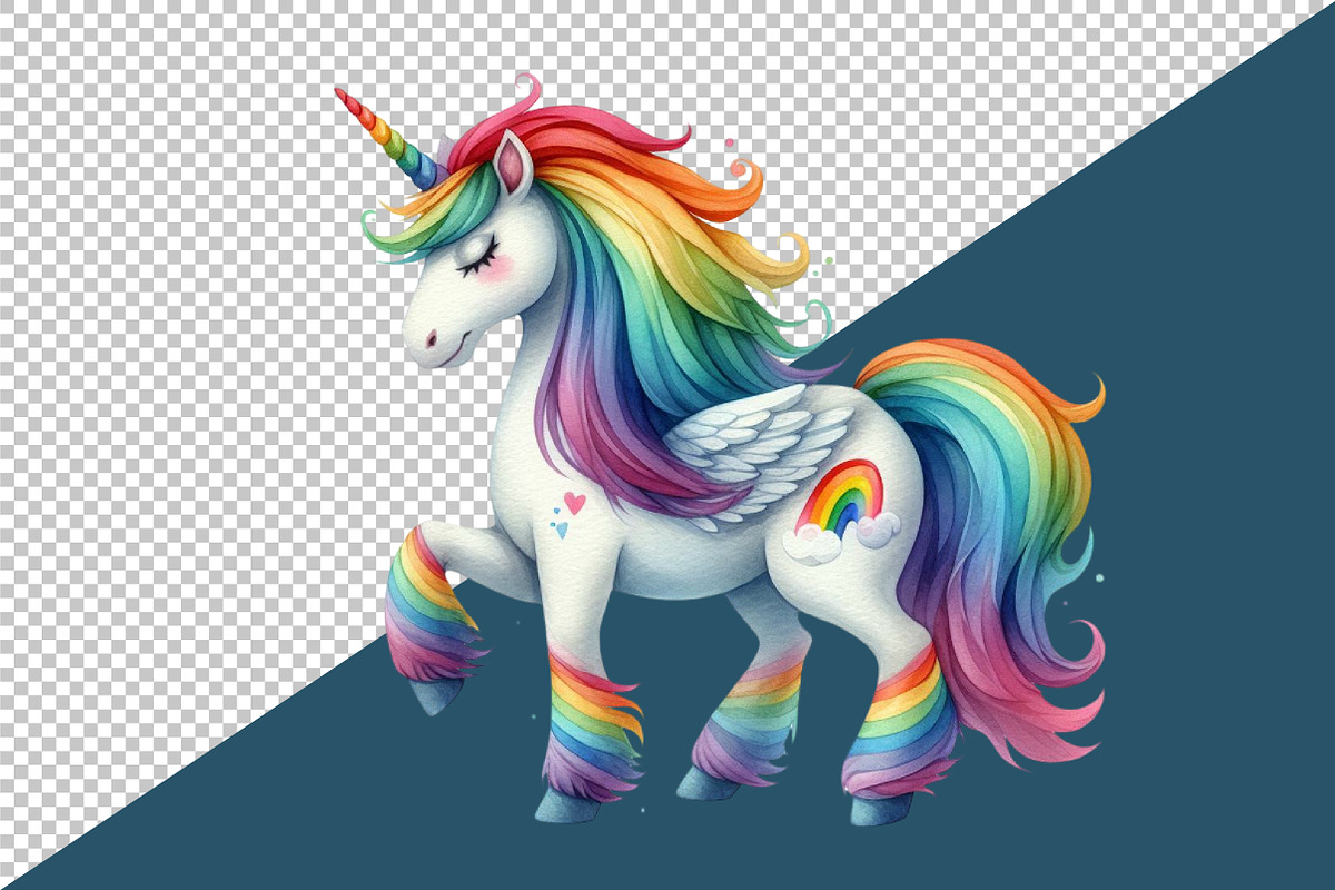 Rainbow Unicorn Clipart Bundle, an Illustration by Creative Art (Photo 6 of 6)