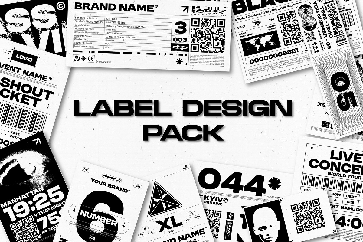 BRUTALISM LABEL DESIGN PACK #2, an Object Graphic by BonkiStudio (Photo 1 of 2)