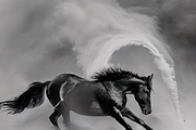 Dreamy Monochrome Horse Artworks, an Animal Illustration by ETARA by Mea Hau (Thumbnail 4 of 5)