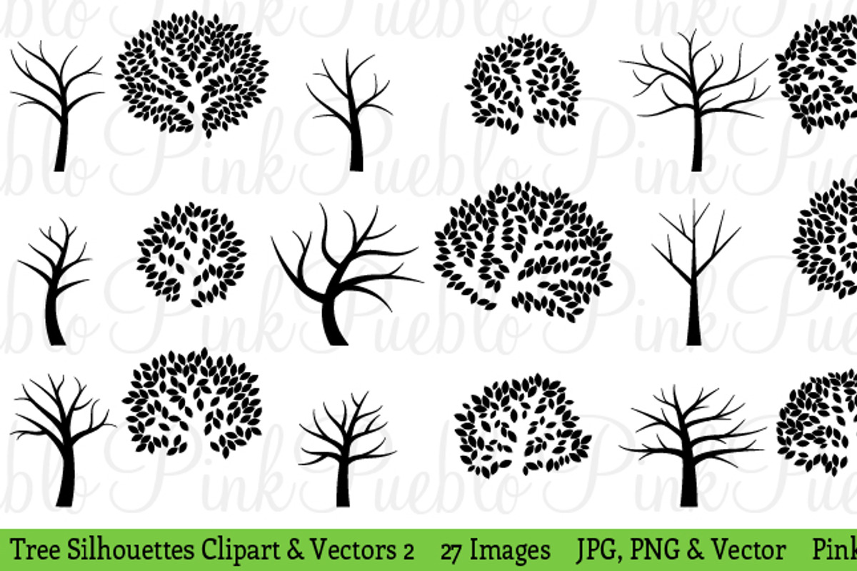 Tree Silhouettes Clip Art & Vectors, an Illustration by PinkPueblo (Photo 2 of 2)
