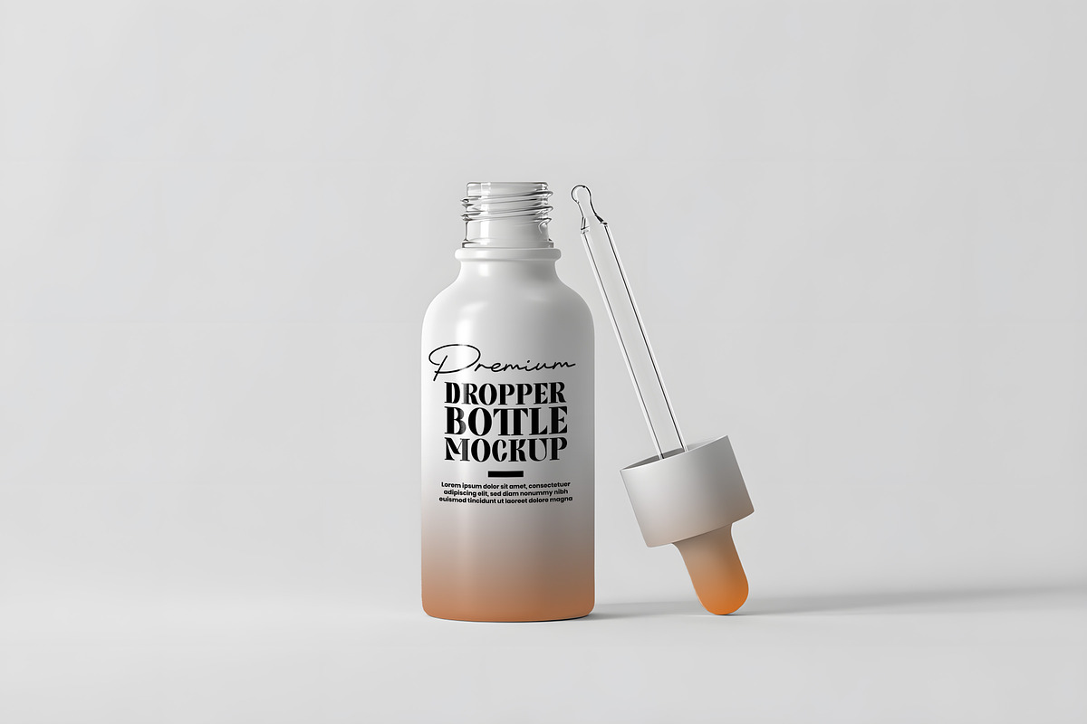 Premium Dropper Bottle Mockup, a Packaging Mockup by GenesisCreativeCo (Photo 2 of 3)