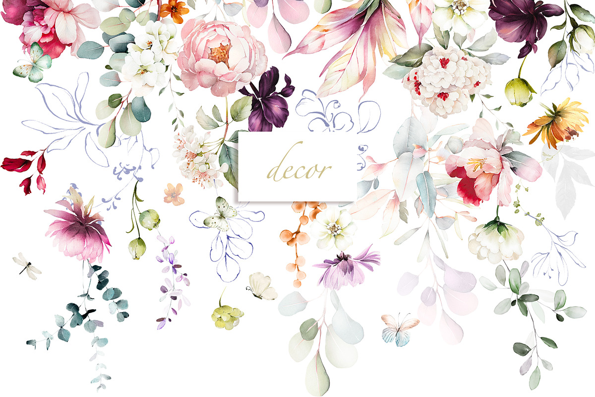 Watercolor tropical flowers, a Decorative Illustration by Lisima (Photo 7 of 11)