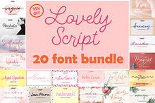 Lovely Script Bundle 20 Fonts