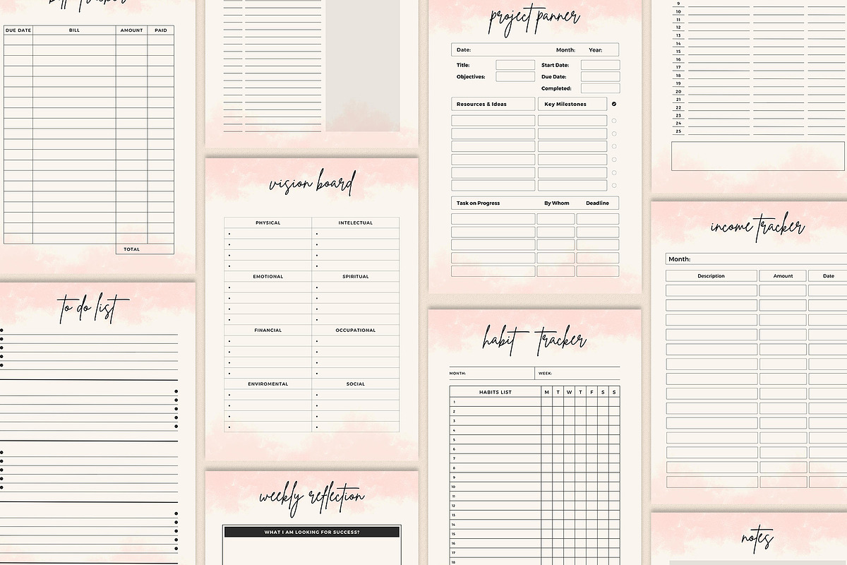 Planners Bundle Canva, a Stationery Template by Graphic Fabrica (Photo 4 of 6)