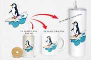 Surfing Penguin Clipart, a Graphic by Artnoy (Thumbnail 4 of 5)