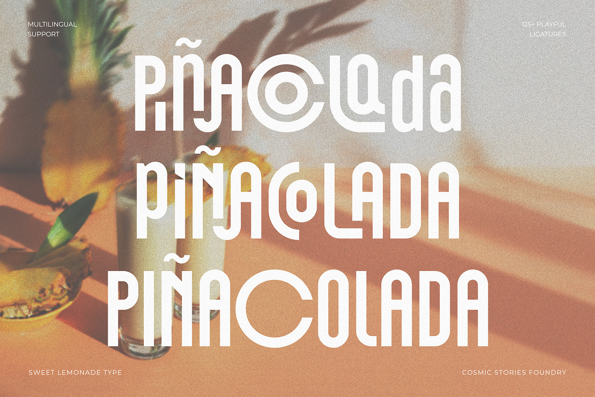 Sweet Lemonade Display Ligature Font, a Sans Serif Font by Cosmic Stories Foundry (Photo 8 of 25)