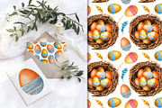 Easter watercolor set, colored eggs, an Illustration by Artmanata (Thumbnail 13 of 14)