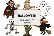 Trick or Treat Halloween Clipart, a Seasonal Illustration by QM_ART (Thumbnail 1 of 7)