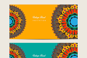 Mandala decorated banners
