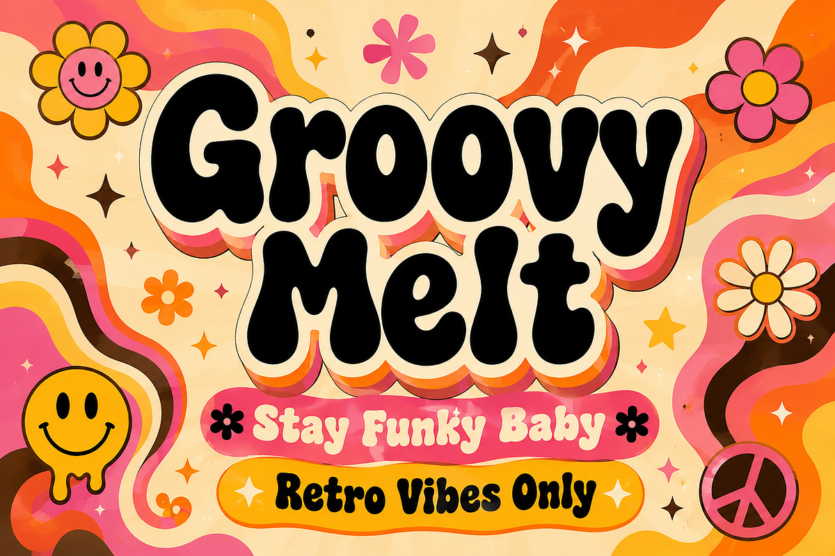 Groovy Melt, a Slab Serif Font by Wow Magic (Photo 6 of 6)