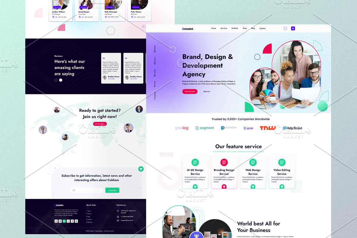 Design Agency Website Template, a Landing Page Template by DesignsLab (Photo 2 of 4)