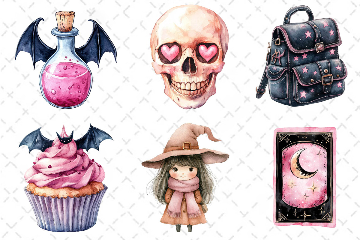 Cute Witchy Autumn Clipart PNG, an Illustration by Dream Creation (Photo 5 of 7)