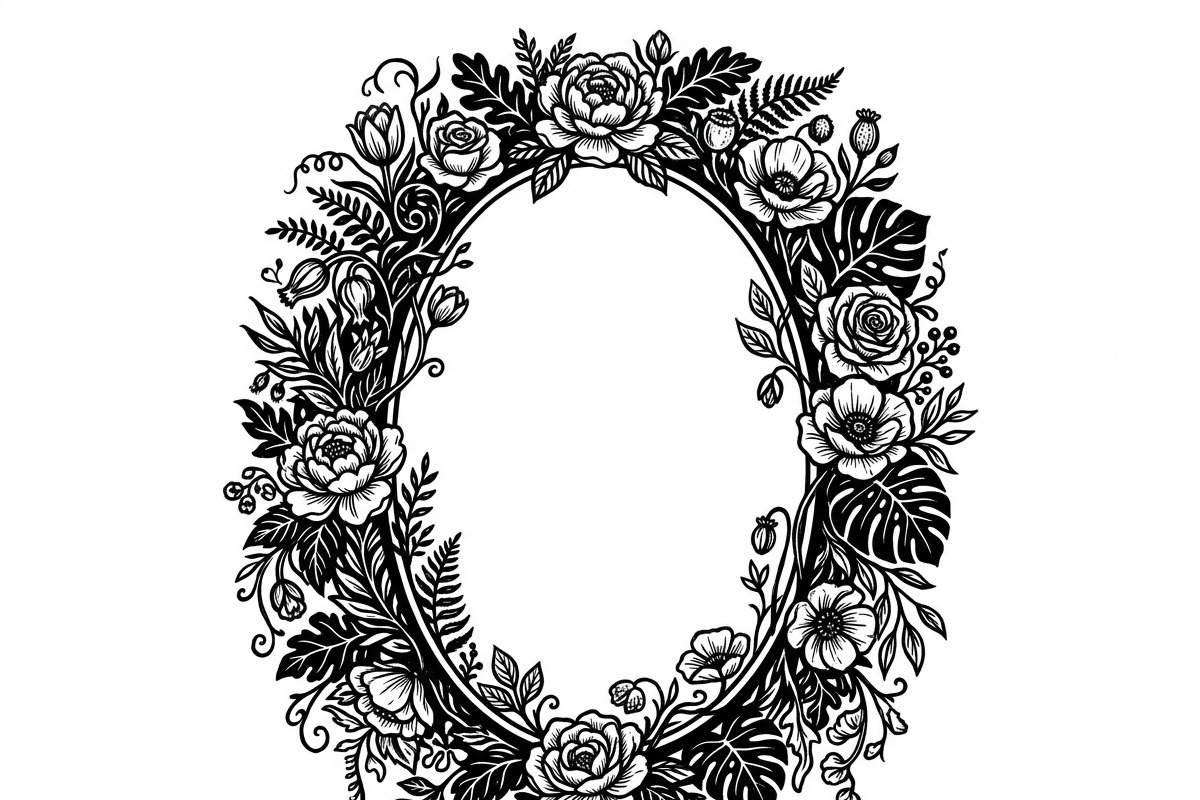50 Elegant Floral Oval Mirror Frame, a Decorative Illustration by Amazin_art (Photo 13 of 34)