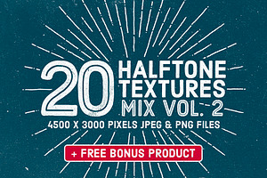 20 Halftone Textures Mix Vol. 2